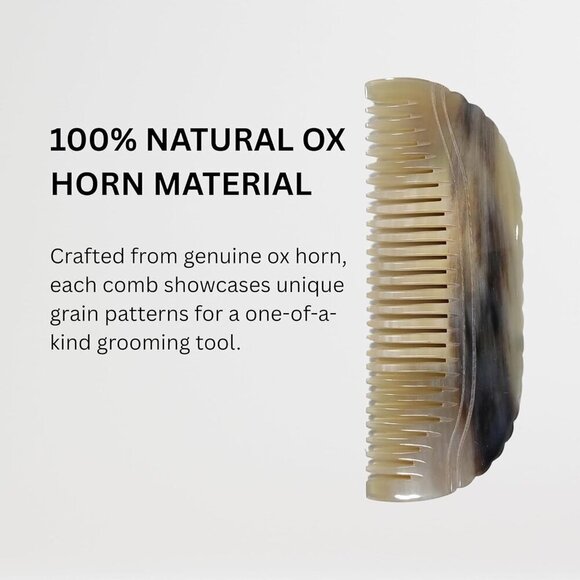 Ox Horn Hair Comb Handmade Detangling Anti-Static Frizz Control Grooming Tool main image 6